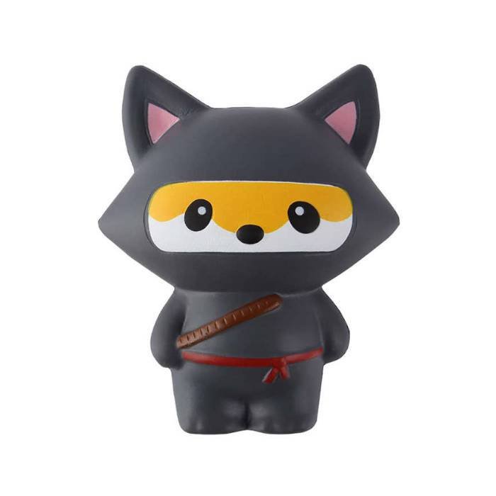 Squishy Renard Ninja (Couleur: Noir)