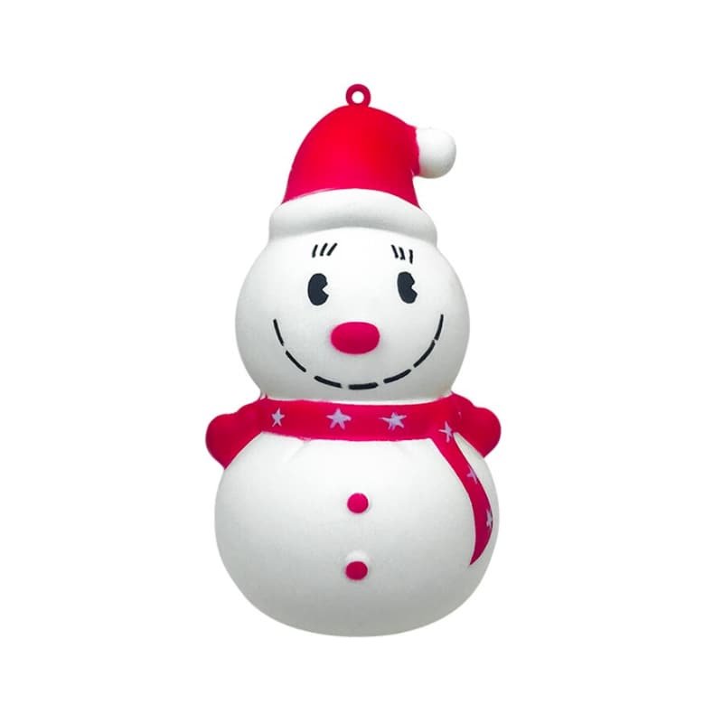 Squishy Bonhomme de Neige Kawaii (Couleur: Rouge)