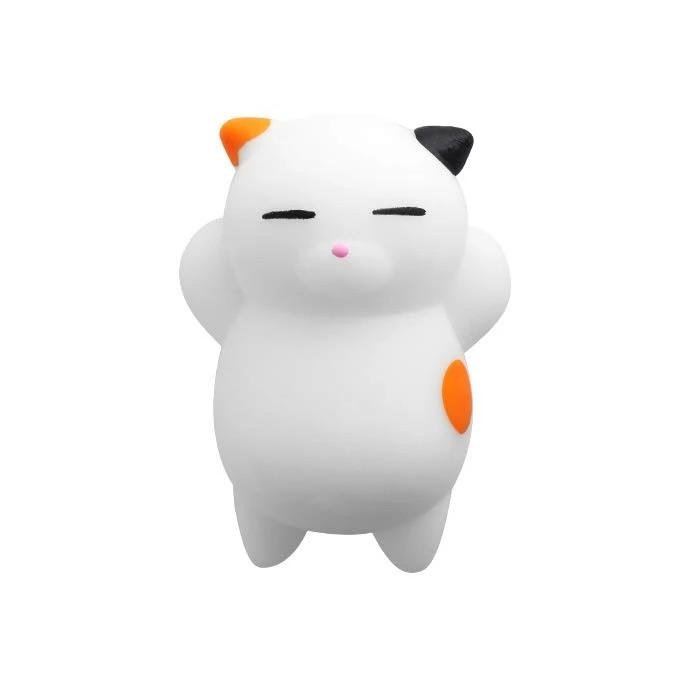 Squishy Mochi Chat Blanc (Couleur: Oreilles Multicolores)