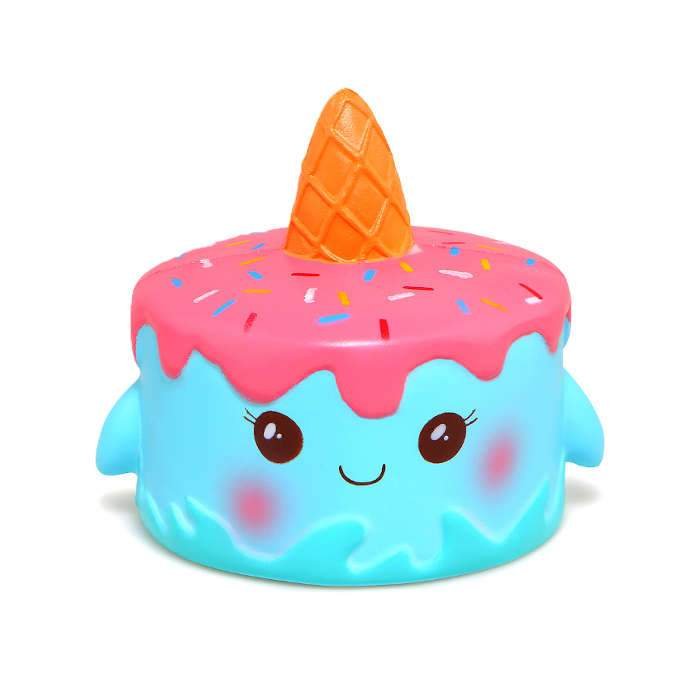 Squishy Gâteau Licorne (Couleur: Bleu)