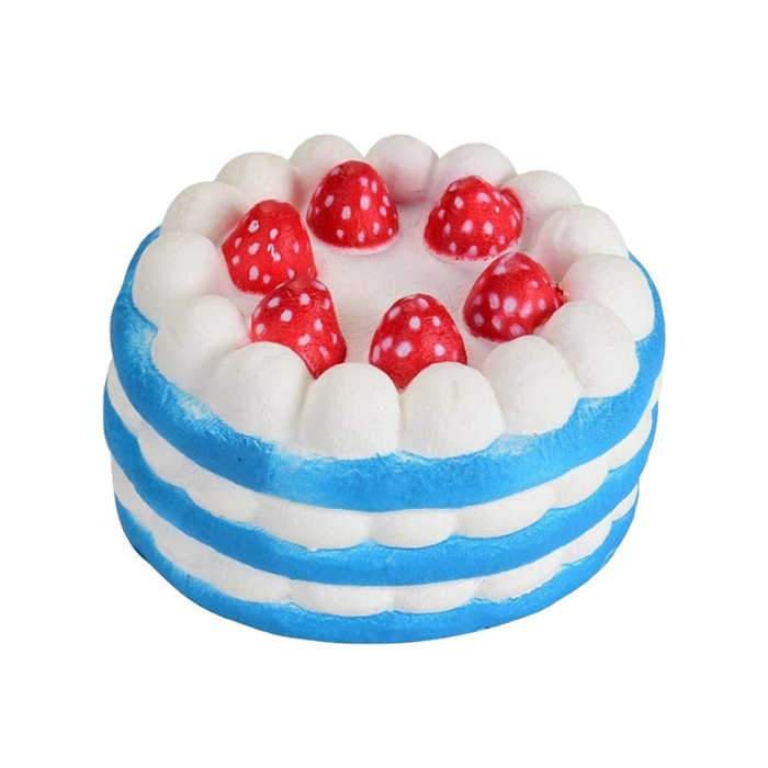Squishy Gâteau Fraises (Couleur: Bleu)