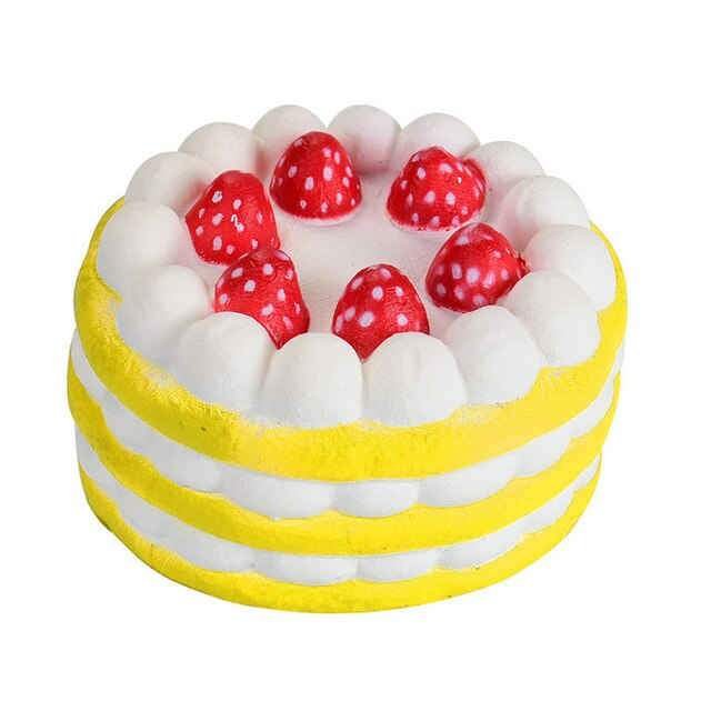 Squishy Gâteau Fraises (Couleur: Jaune)