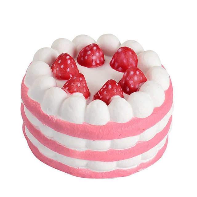 Squishy Gâteau Fraises (Couleur: Rose)