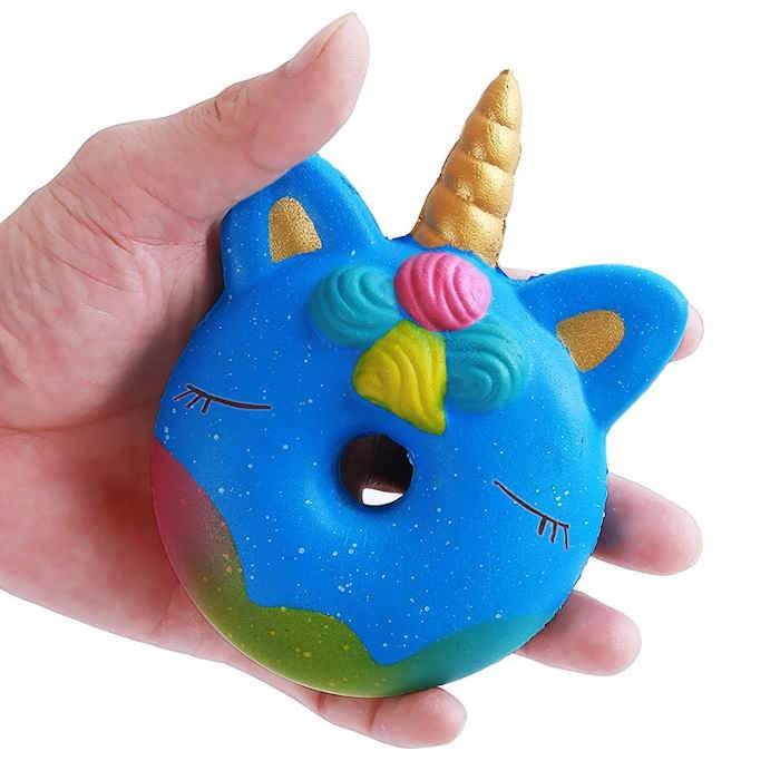 Squishy Donut Licorne (Couleur: Bleu)