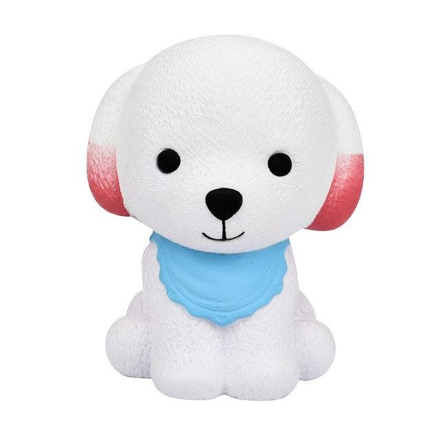 Squishy Chien Blanc (Couleur: Bandana Bleu)